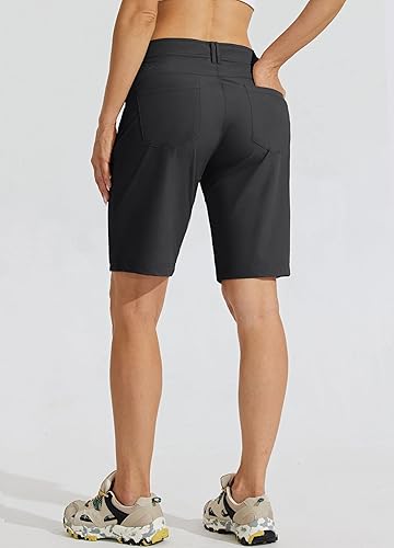 Miniatura 2 de Willit Pantalones cortos largos de senderismo para mujer de 10 pulgadas, de secado rápido, atléticos, de verano, con bolsillos