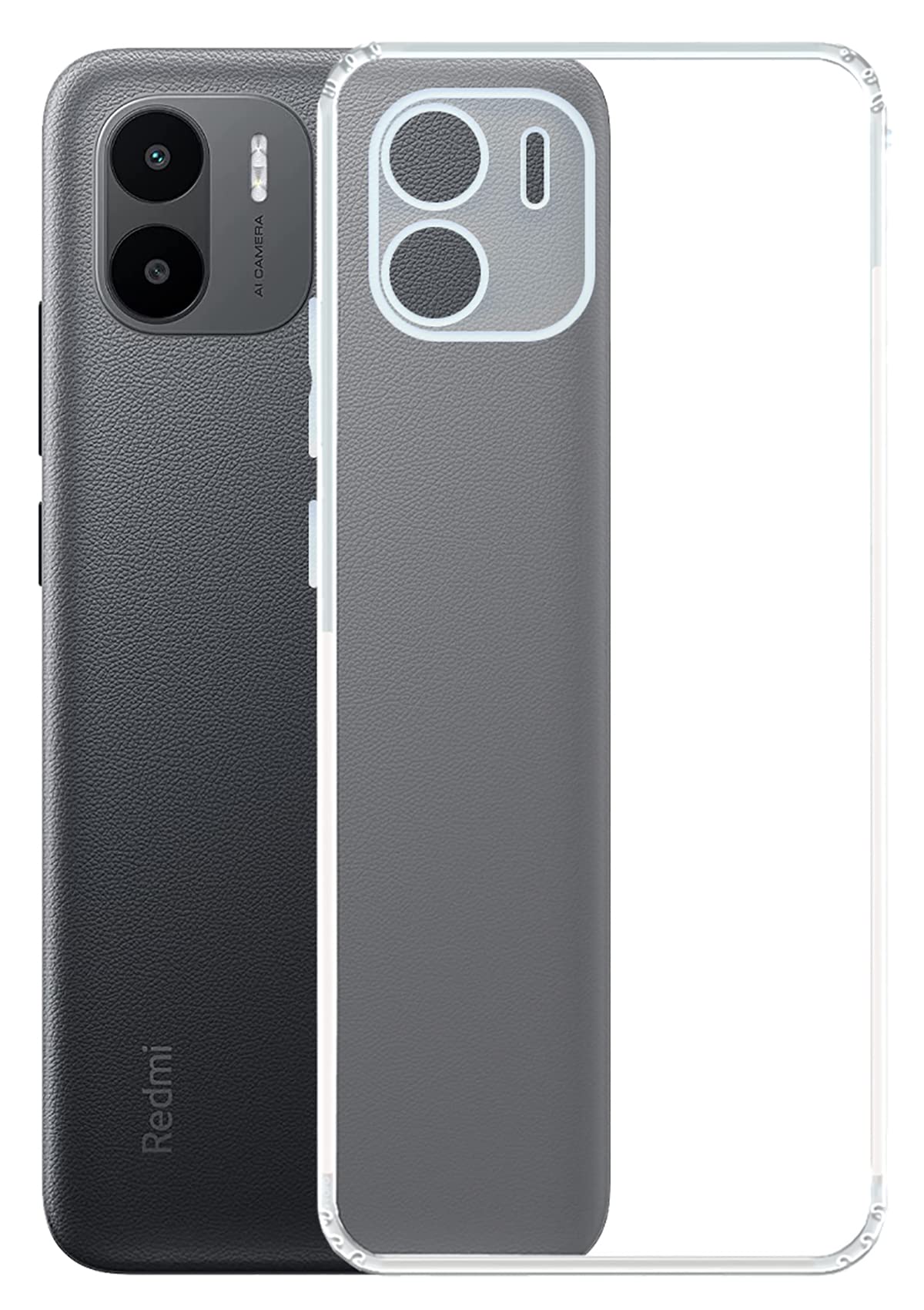 YOFO Back Cover for Redmi A1 (Silicone|Transparent|Camera Protection)