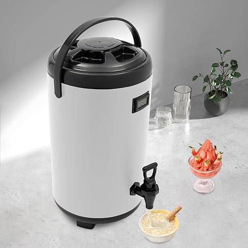 Miniatura 39 de Dispensador de bebidas aislado, dispensador de bebidas calientes de acero inoxidable de 13L/3.43 galones, dispensador portátil de bebidas frías