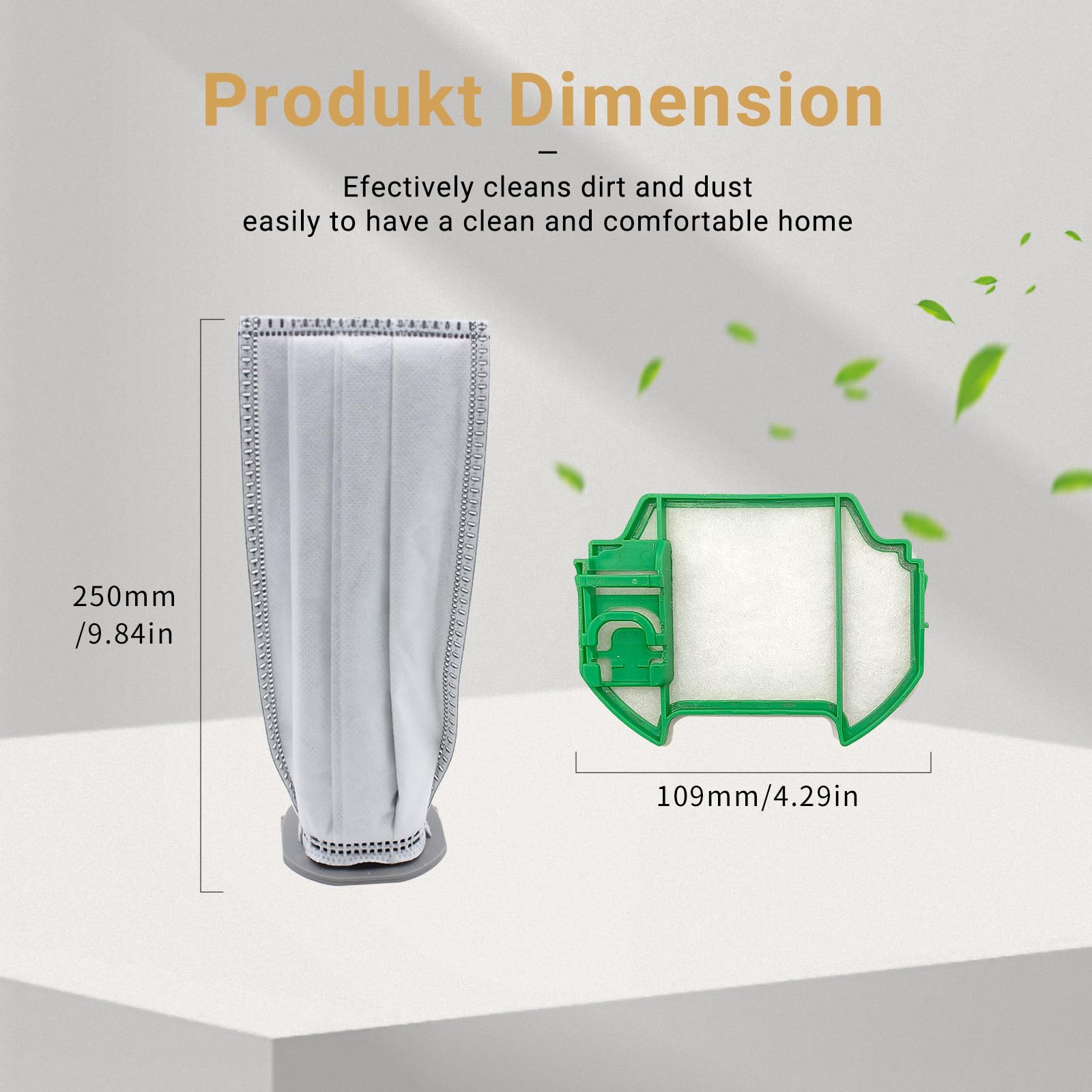 HIYOUNG 12 sacchetti per aspirapolvere Vorwerk Folletto VK7 FP7 con 4 filtri, set di accessori per aspirapolvere Vorwerk Folletto