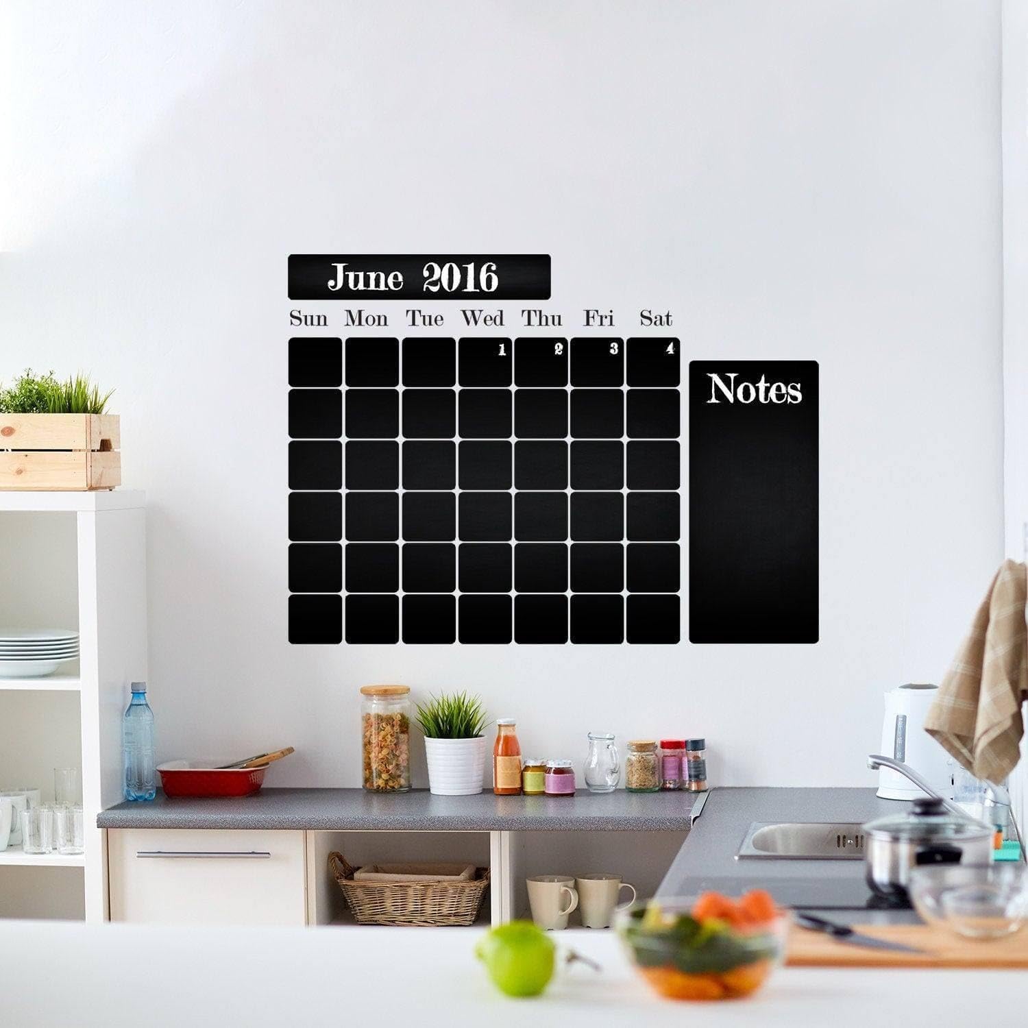 Lavagna adesiva da parete con planner mensile, 55 x 41 cm