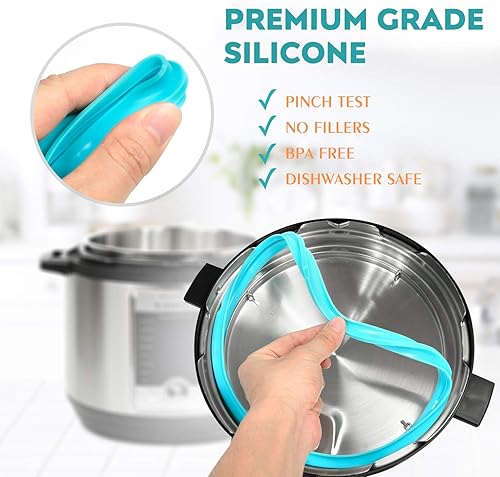 Miniatura 9 de Paquete de 3 anillos de sellado de silicona de 6 cuartos con válvula de liberación de vapor, compatibles con modelos Instant Pot Ultra y de 6
