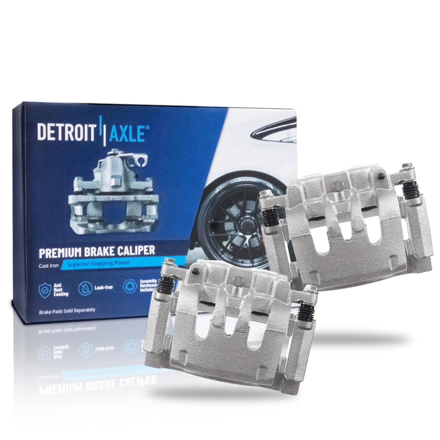 Detroit Axle - 2pc Rear Brake Calipers for Ford 2008-2012 F-250 F-350 Super Duty, Brake Calipers with Brackets 2009 2010 2011 Replacement