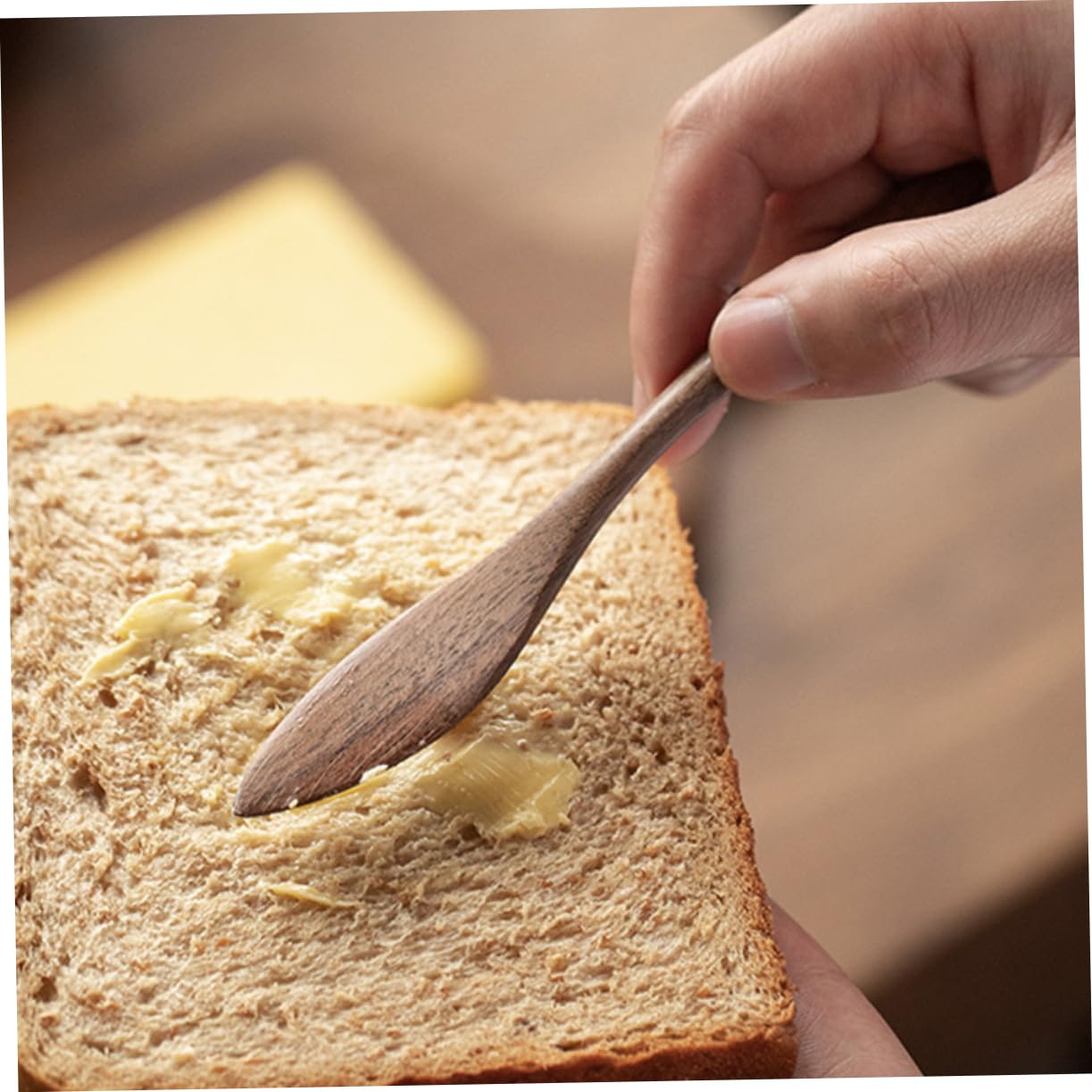 COLLBATH 2pcs Black Walnut Butter Knife Coffee Scoop Cheeseits Jam Ergonomic Butter Spatula Butter Accessories Small Scraper Bakery Cheese Spreader Household Butter Spatula Wood