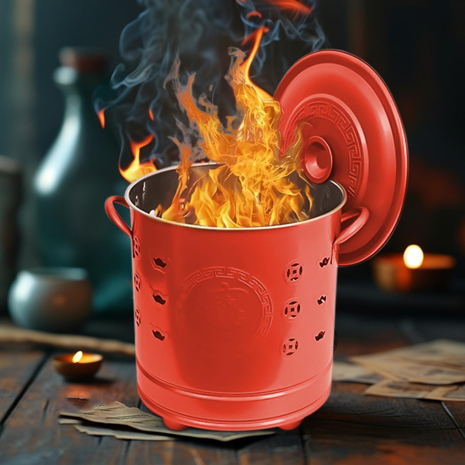 Foyer d'extérieur en acier inoxydable | Tonneaux de combustion pour une utilisation en extérieur | Poubelles pour déchets de bois | Cheminée de jardin, cour, patio, jardin, camping