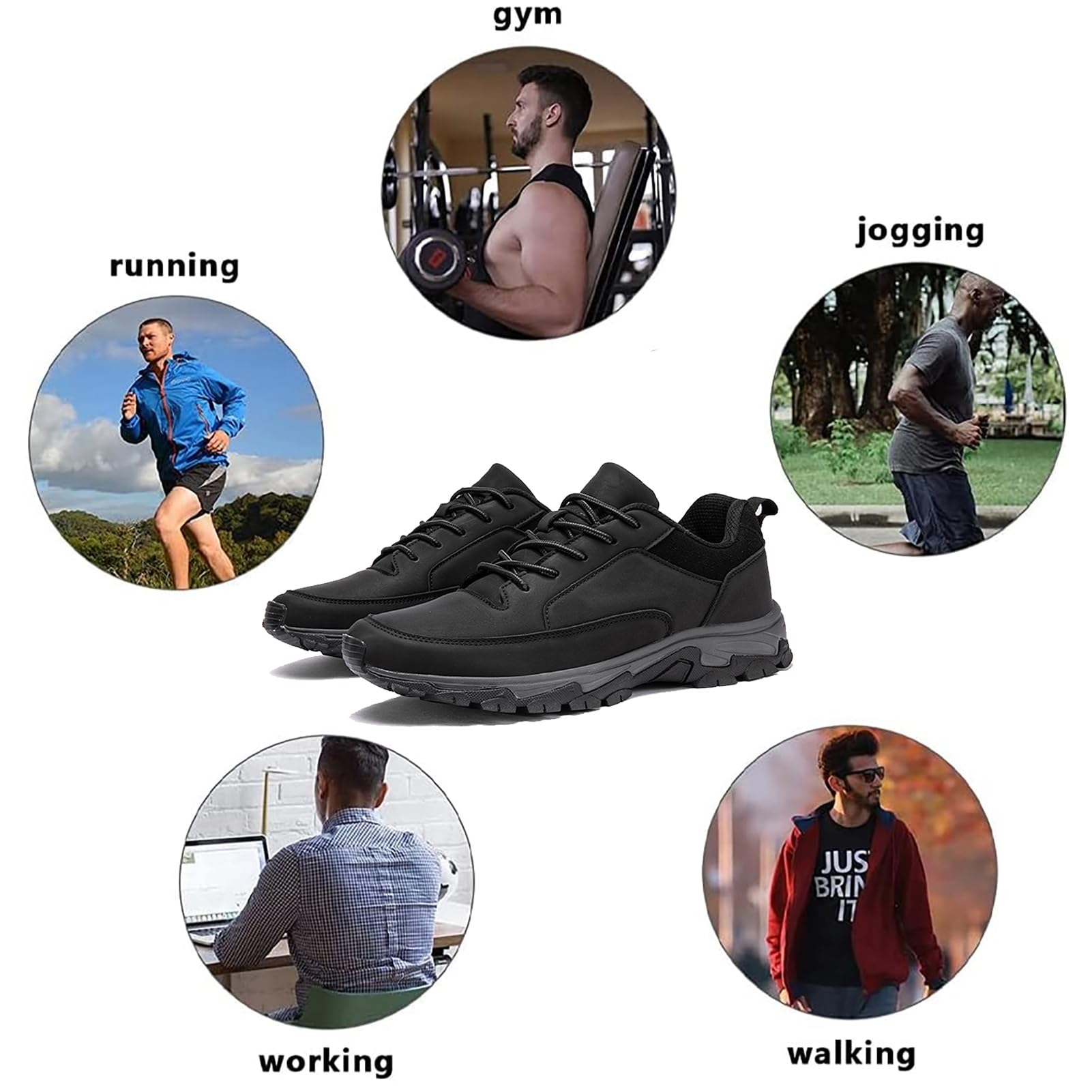 Outdoor-Wanderschuhe für Herren Bequeme Leichte Trekking- und Campingschuhe Zum Hineinschlüpfen Freizeitschuhe Zum Wandern und Spazierengehen Extra Breite Freihändige Turnschuhe mit Memory-Schau