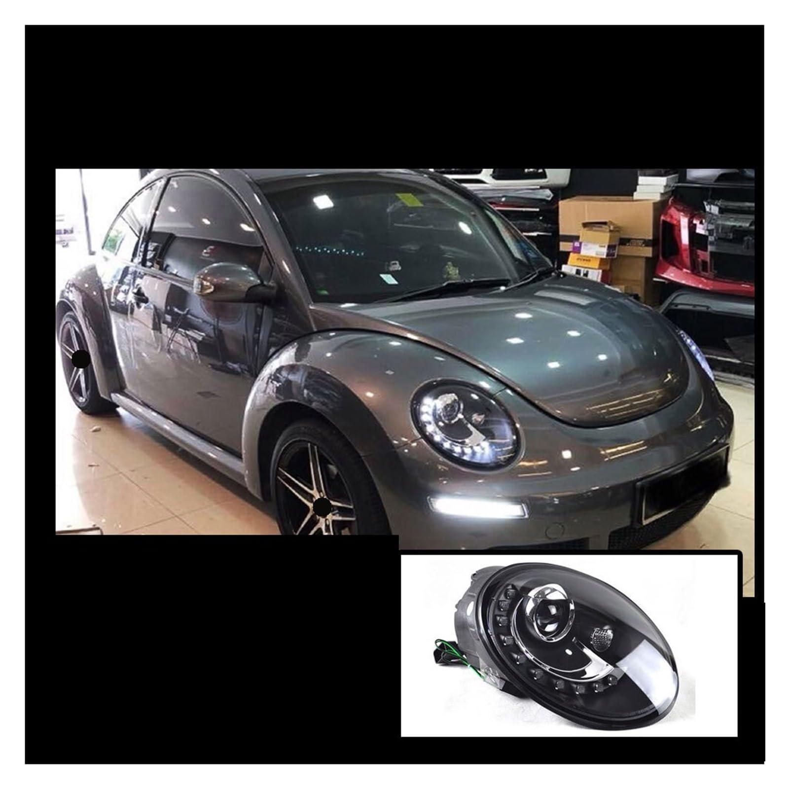 Headlight Vw Jetta Pair Of Headlights For 1998-2005 Volkswagen Beetle - Left & Right With Bulbs Included Beetle 2004 - Foto 10