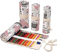 Vista 26 de DIYOMR Funda enrollable para lápices de 24/36/72 ranuras, lápices de colores para artistas, bolsa enrollable para lápices de dibujo, pinceles