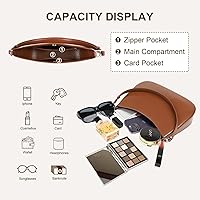 Vista 3 de Bolsos de hombro de cuero para mujer, bonitos monederos de moda para el día a día, bolsos pequeños para mujer con cierre magnético