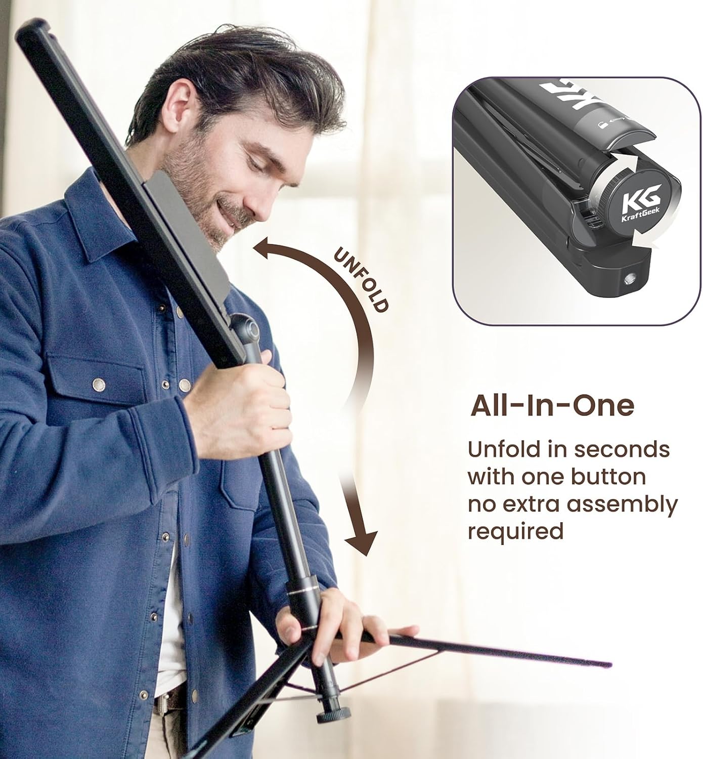 KraftGeek Portable Music Stand with Light