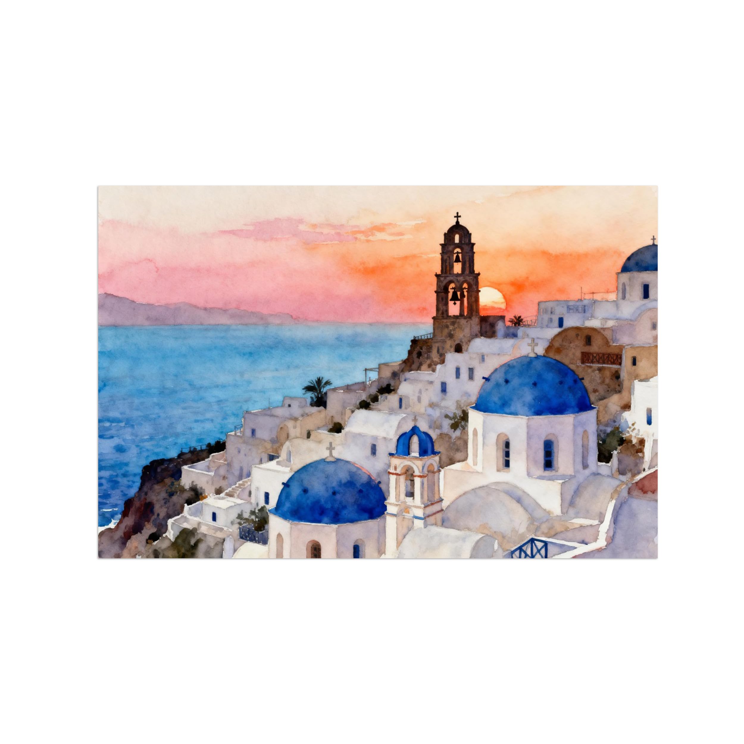 OZPWBVY Sea Buildings Landscape Canvas Wall Art Print Painting 70x105cm Unframed