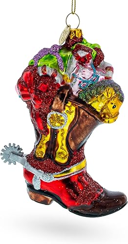 Miniatura 7 de Bota vaquera occidental con regalos - Adorno navideño de vidrio soplado