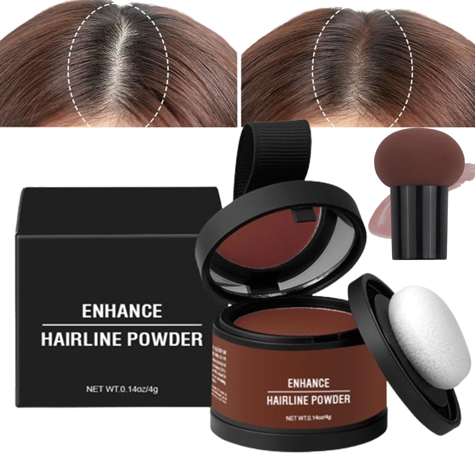 Waverlo Magic Root Cover Up, Waverly Magic Root Cover Up, Maycheer Hairline Shadow Powder, 14 Colors Hairline Powder with Mirror, Instantly Conceals Hair Loss (#02 Auburn)