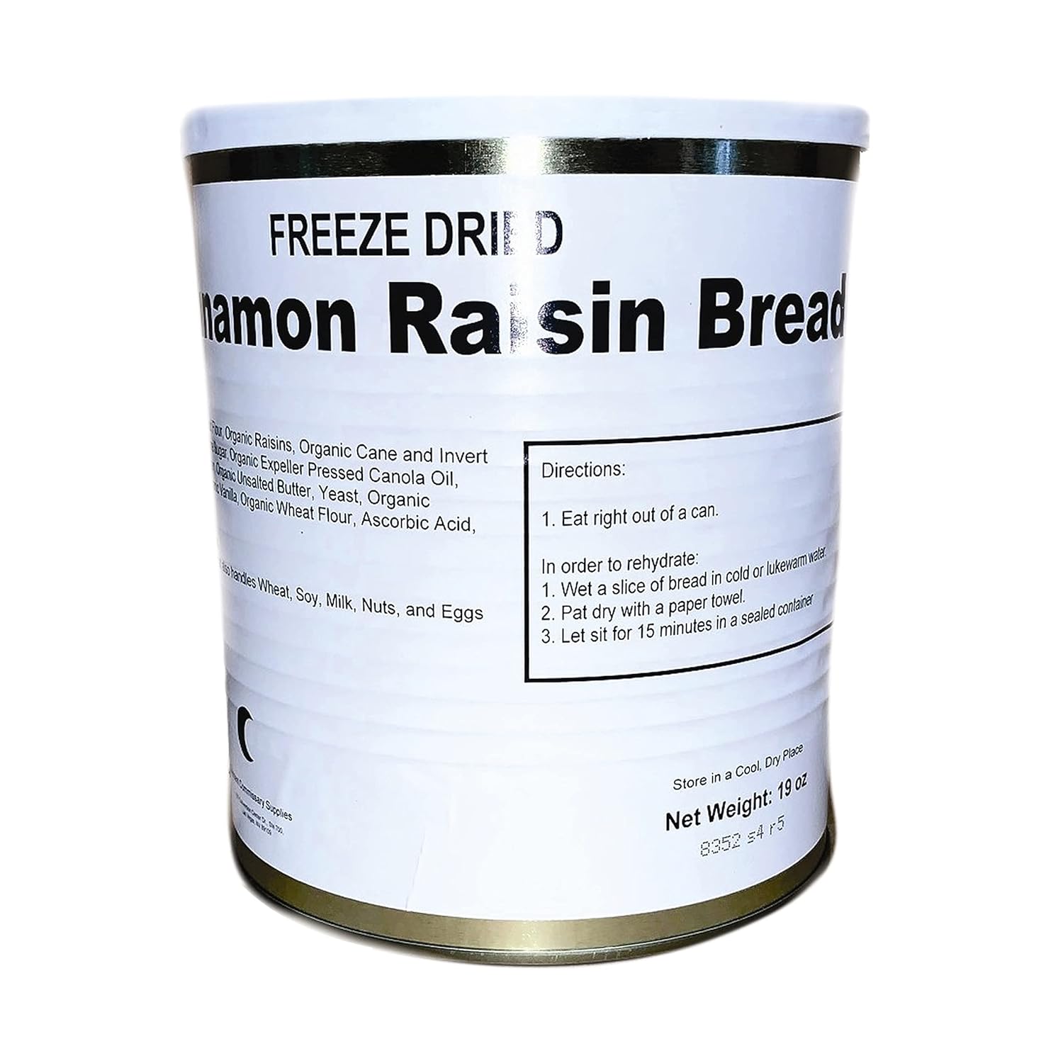 Freeze Dried Cinnamon Raisin Bread Can Jarred and Packed