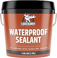 Liquid Rubber Waterproof Sealant 1 Gallon Black - Flexible DIY Coating for Roof Leaks, Flat Roofs, Foundations, Gutters