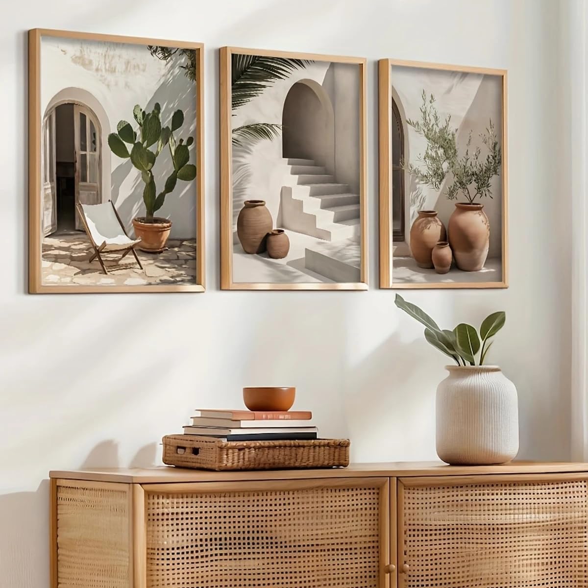 Ltjiajuypd Frameless Bohemian Potted Plants Prints Poster Modern Art Arch Decor Wall Home(60X90cm-3Pcs)