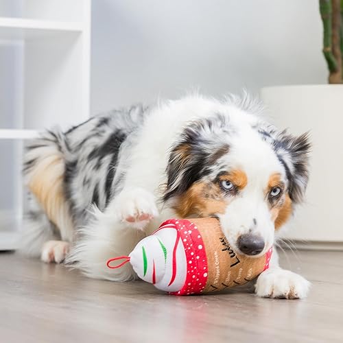 Miniatura 6 de Huxley & Kent para perros  Latte My Way (grande)  Juguete de peluche para perros de Navidad con chirriador  Regalo divertido para perros  Divertido,