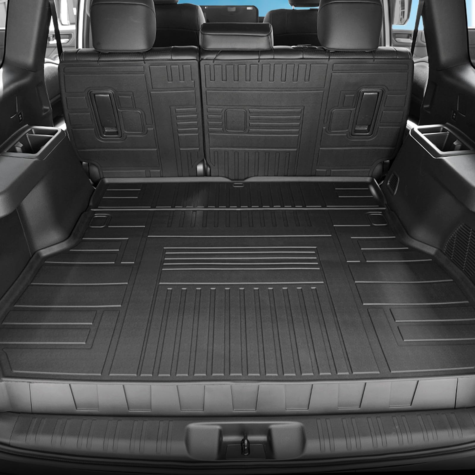 Cargo Mat for 2024 2025 Toyota Land Cruiser, Full Coverage All Weather Trunk Cargo Liner with Backrest Protectors for Land Cruiser Prado Accessories