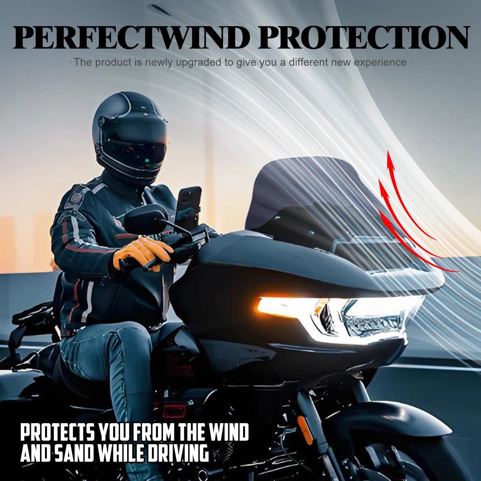 Przednia szyba motocyklowa Pasuje do Harley Touring CVO Road | Dla Glide FLTRXSE 23-Up Road Glide 24-Up motocykl 10 "owiewka deflektor wiatrowy