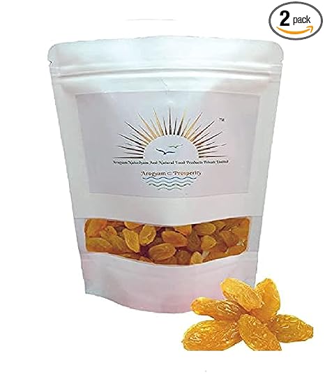 Arogyam Naivedyam Indian Golden Raisins (Kishmish) 250gm and 500 Gram (Pack of 2)