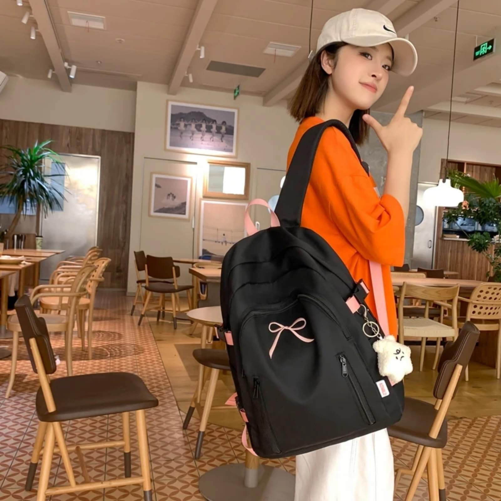 Mochila escolar Carino Arco Decorazione Zaino, Leggero Casual Daypack Moda Borsa Scolastica per Ragazze Adolescenti College Viaggio Giornaliero Uso All'aperto