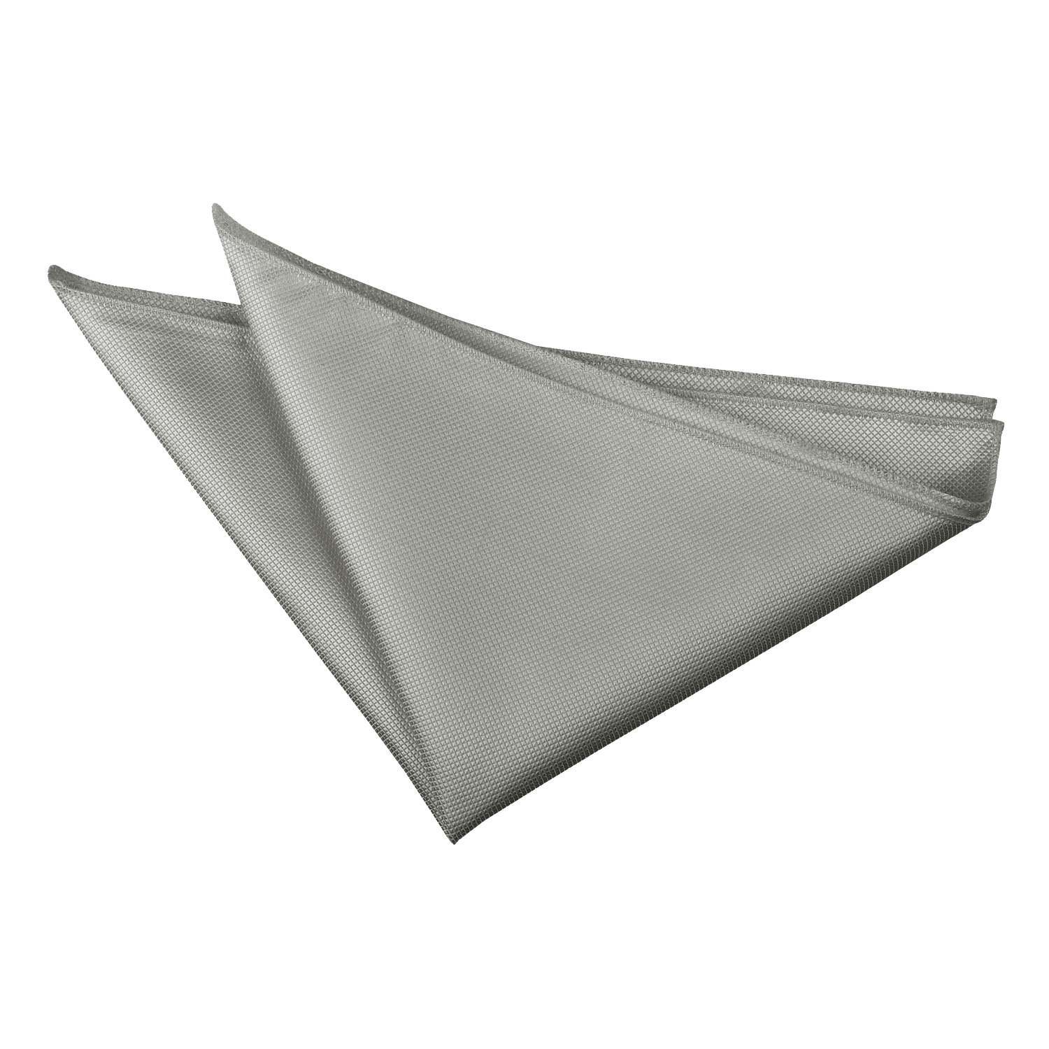 DQT Plain Solid Check Formal Casual Wedding Handkerchief Pocket Square Hanky Silver