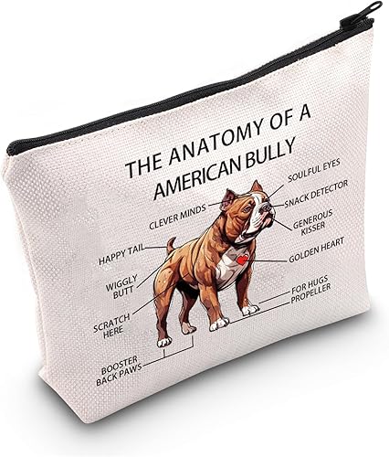 Funny American Bully Lovers Gifts The Anatomy of A American Bully Clever Minds Cosmetic Bags American Bully Veterinary Mom Travel Toiletry Bags (American Bully)