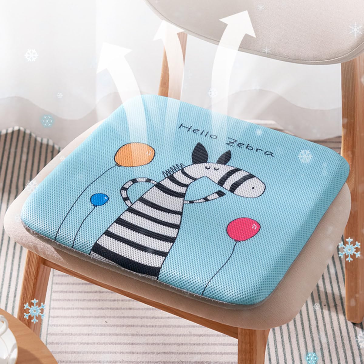 Nuevo cojín de Gel de Nido de Abeja, Almohadilla de Cadera disipadora de Calor, Almohadilla para Silla de Oficina, ciática, Dolor sedentario, Transpirable, para Almohadilla,BlueA40x40cm