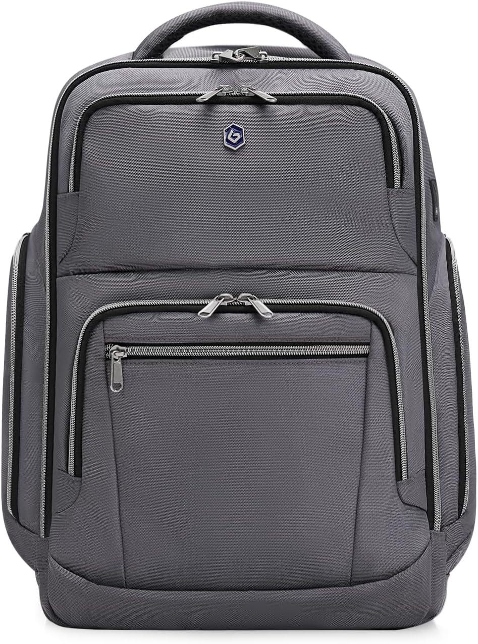 Blue Quartz Laptop Backpack for Men Women,Anti Theft Backpack with RFID Blocking,Travel Carry On Backpack,College Computer Backpack fit 16Inch Laptop,Business Work Backpack(Grey)