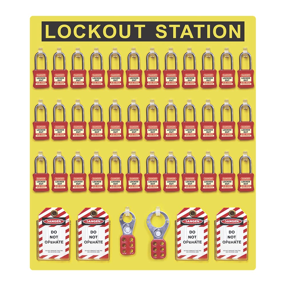 E-Square ACP Open Lockout Tagout Station - Front View for 36 Locks ...