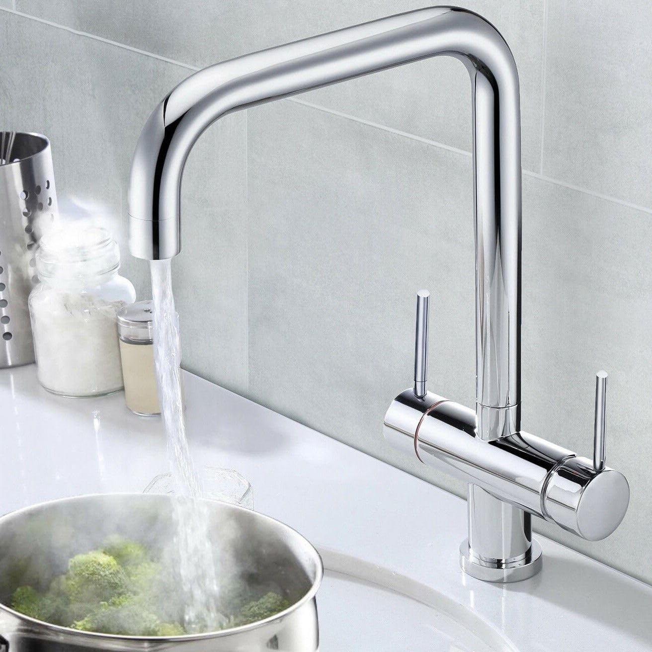Nes Home Chrome 3 In 1 Instant Boiling Hot Water Kitchen Tap Tap Only With Cool Touch