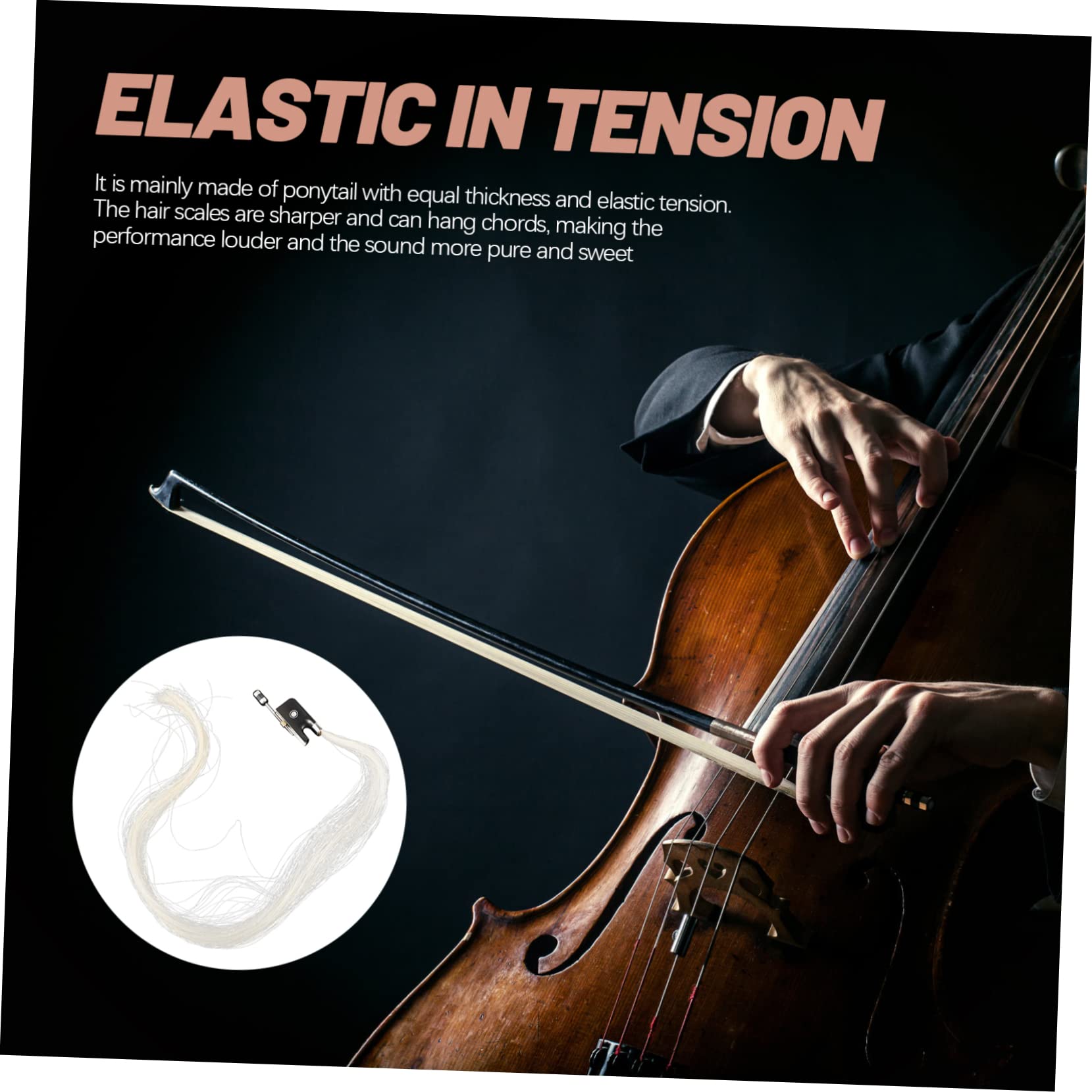 TOYANDONA Coda Cavallo Per Violino Naturali Di Cavallo Accessorio Per Strumenti Musicali Materiale Duttile e Resistente Per Studenti e Iniziali
