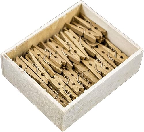 Miniatura 19 de JAM PAPER Wood Clip Clothespins - Small - 7/8 Inch - White - 50 Clothes Pins/Pack
