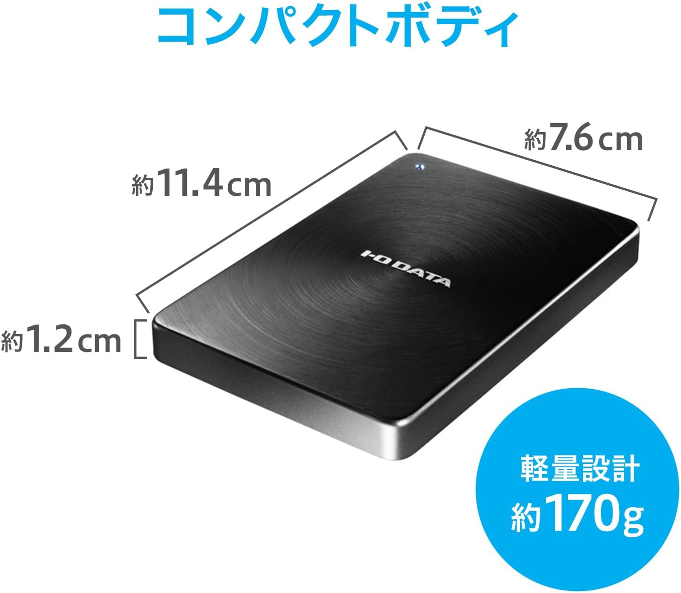 I-O DATA HDPX-UTC1K Portable Hard Disk 1TB USB 3.1 Gen 1/Type-C Compatible, Full Aluminum Body, Mac Time Machine Compatible, Made in Japan
