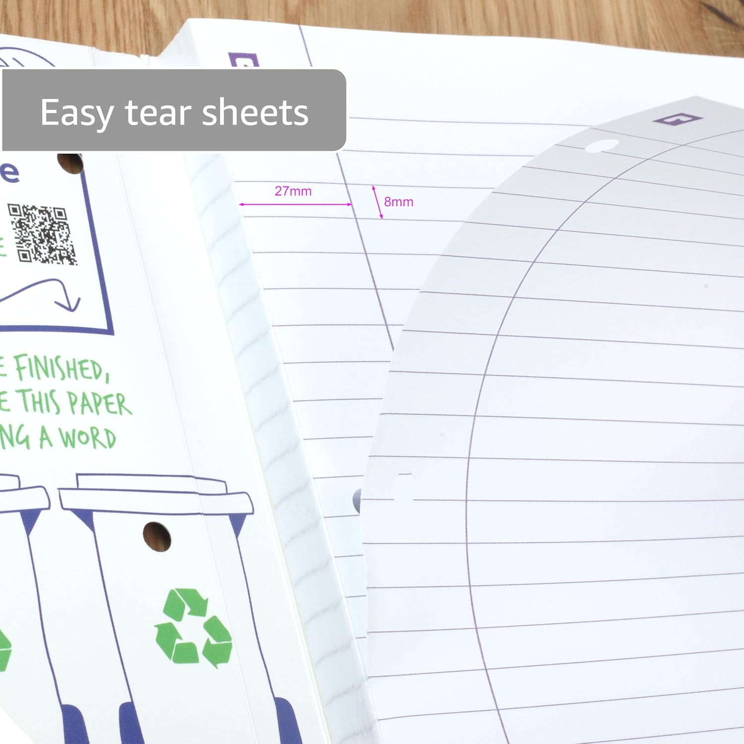 Oxford Campus, Lined Paper A4 Refill Pad, 300 Pages, Assorted Colours, Pack of 3