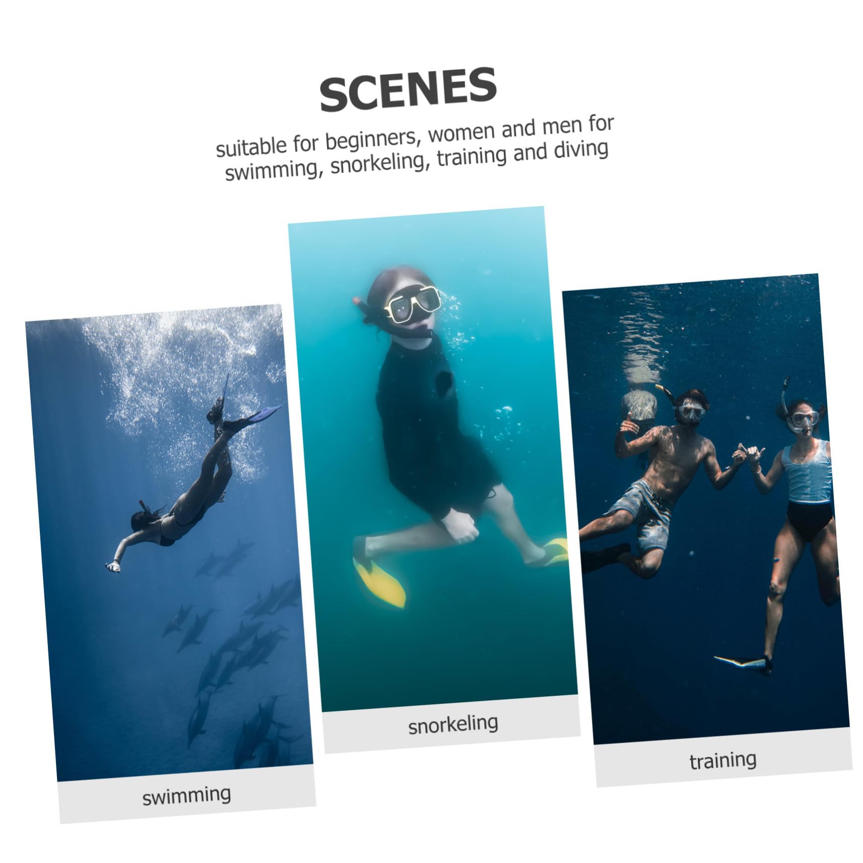 BESTonZON Aletas De Buceo Flotantes De Plástico para Natación Aletas De Snorkel para Adultos para Snorkel El Mar o Entrenamiento Piscina