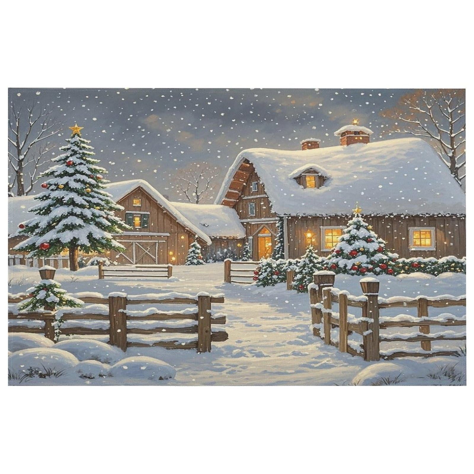 Tapis de sol en velours cristal de Noël pour chambre et extérieur