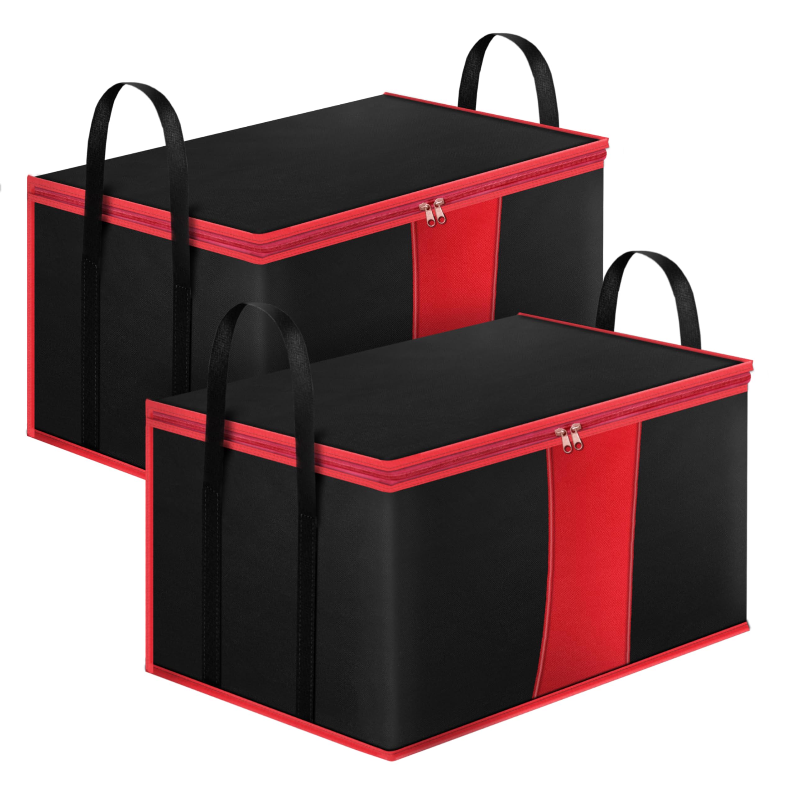 Storite 2 Pack Multi-Purpose Moisture Proof Heavy Duty 1680 Denier Nylon 110 L Super-Size Large Toys/Stationery Paper/Blankets/Clothes Storage Bag -Black/Red (63.5 x 45.7 x 38 cm, Rectangular) (B07YXW2661) Amazon Price History, Amazon Price Tracker