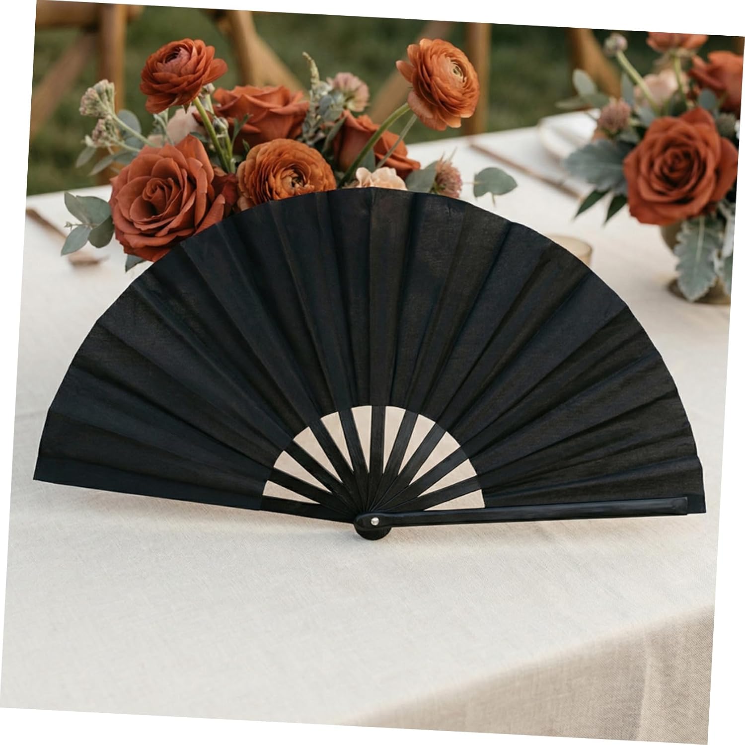 OSALADI 3 Sets Portable Chinese Dancing Folding Fans with Black Oxford Cloth and 10-inch Frame, Retro Kung Fu Hand Fans for Tai Chi, Line Dancing, and Festival Performance with Storage