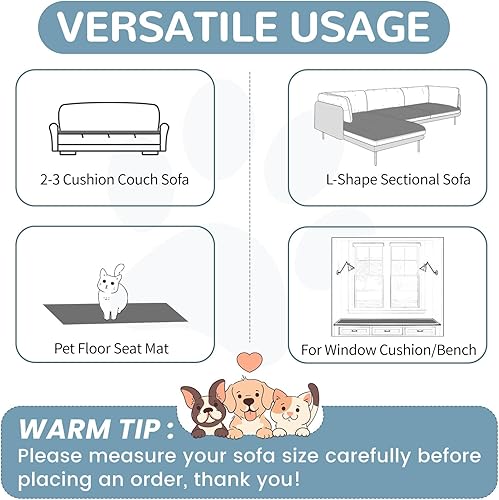 Miniatura 6 de OTOB Funda de sofá lavable para perros, divertida funda antideslizante para sofá para mascotas, protector de muebles suave y acogedor, apto para