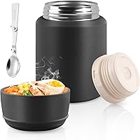 Vista 8 de Termo para alimentos fríos y calientes, tarro de alimentos aislado de 25 onzas con cuchara con mango, contenedor térmico para almuerzo, lonchera