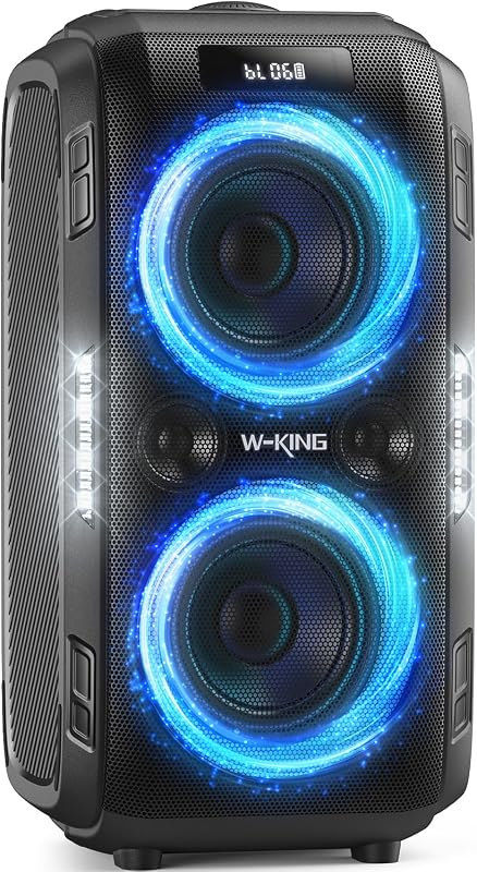270W Max Party Portable Bluetooth Speaker Loudest Large Big Boom Box | 12 Custom Deepest Bass, Massive 125dB 6.5''x2 Subwoofer, LEDLight, MIC&GTR In, TF AUX USB In, IPX5 Outdoor Speaker, Repl Batt