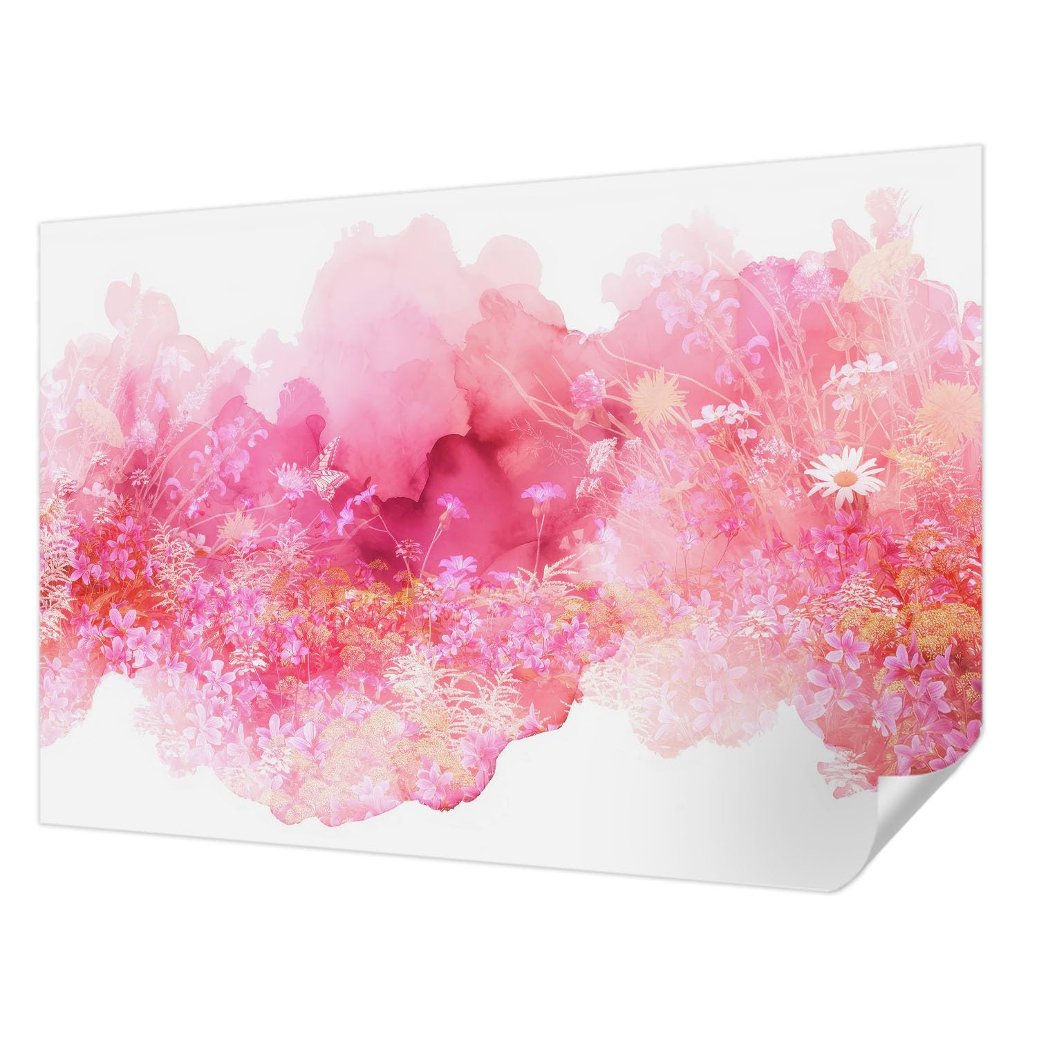 Papel pintado autocolante floral para transformar las paredes de su dormitorio o sala de estar