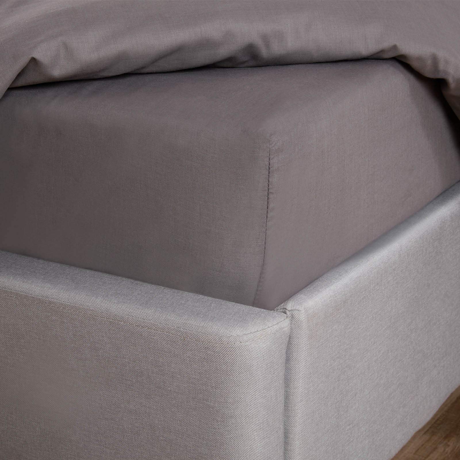 Highams Charcoal Superking Fitted Sheet Grey, Easy Care Soft Polycotton Bed Sheet Deep Pocket Shrinkage & Fade Resistant Plain Dyed Bottom Sheets, 180 X 200Cm