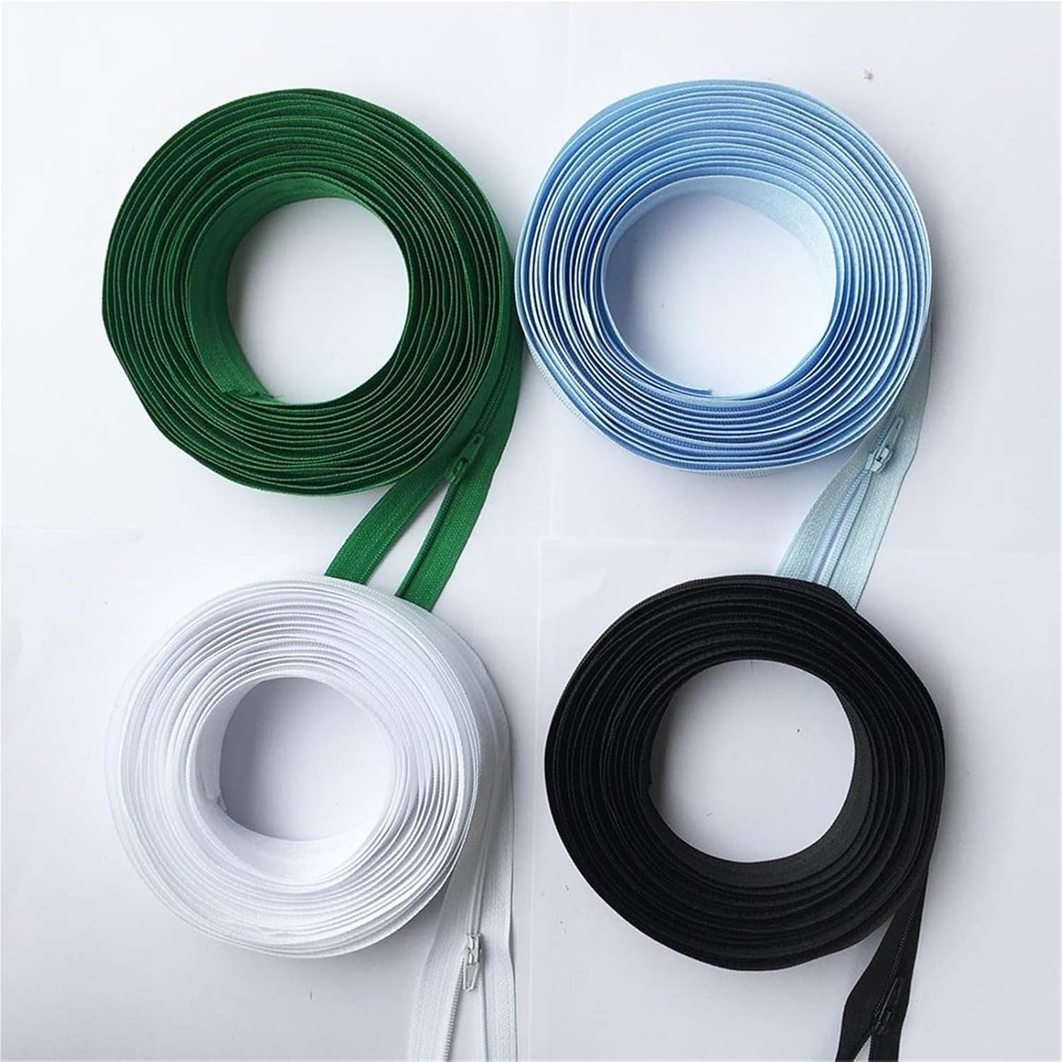 Sewing Zippers 3~20 Meters Long Nylon Zippers Rolls with 6/10/20/40 Pieces Zipper Slider for Sewing Accessories(Color 5,10 Meter 20 Slider)