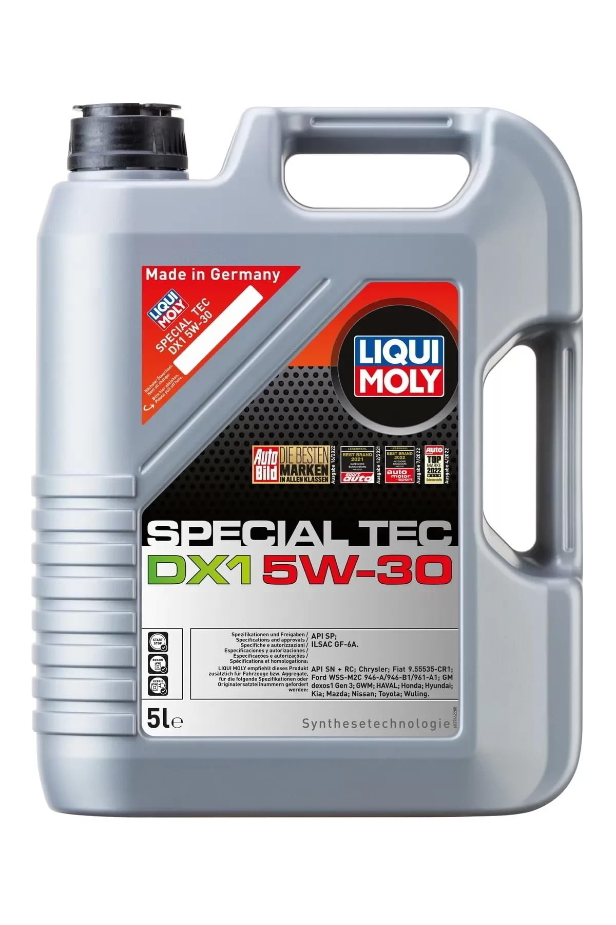 LIQUI MOLY Aceite de motor 5W-30 Special Tec API SQ API SN-RC DX1 5L Compatible con TOYOTA AYGO WNB1, KGB1, OPEL Corsa D Hatchback S07, NISSAN Qashqai II J11, J11, KIA RIO III UB