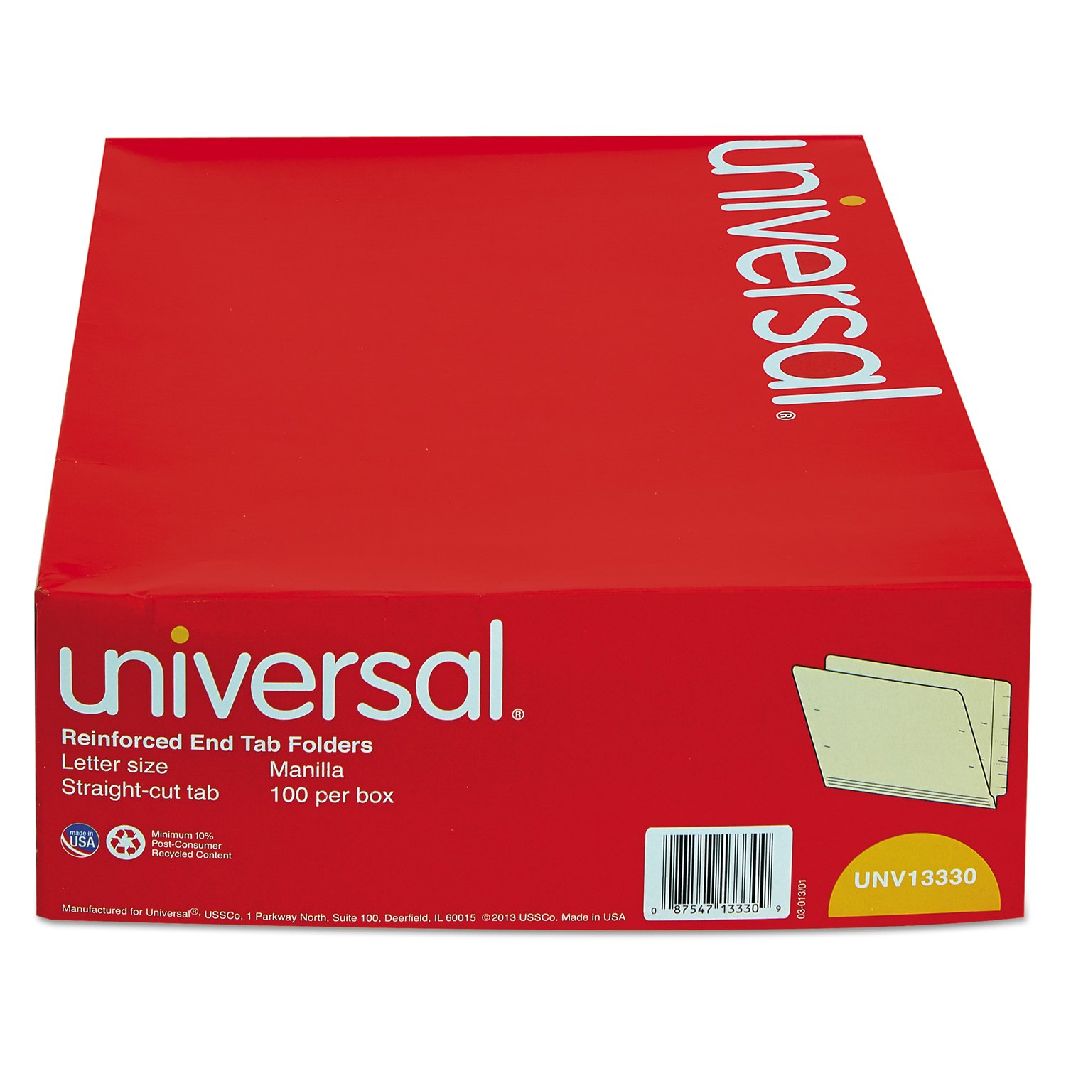 Universal Manila 13330 - Cartella per mensole, rinforzata, 100 pezzi
