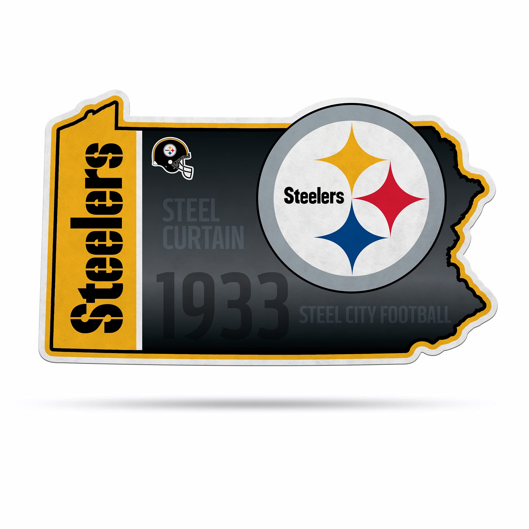 Rico Industries NFL Football State Shape Shape Cut Pennant - Home and Living Room Décor - Soft Felt EZ to Hang