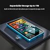 MP3 Player with Bluetooth and WiFi 4 Inch Full Touch Screen MP4 MP3 Player with Spotify Android Streaming Music Player Portable HiFi Sound Digital Audio Player with Speaker Blue/White