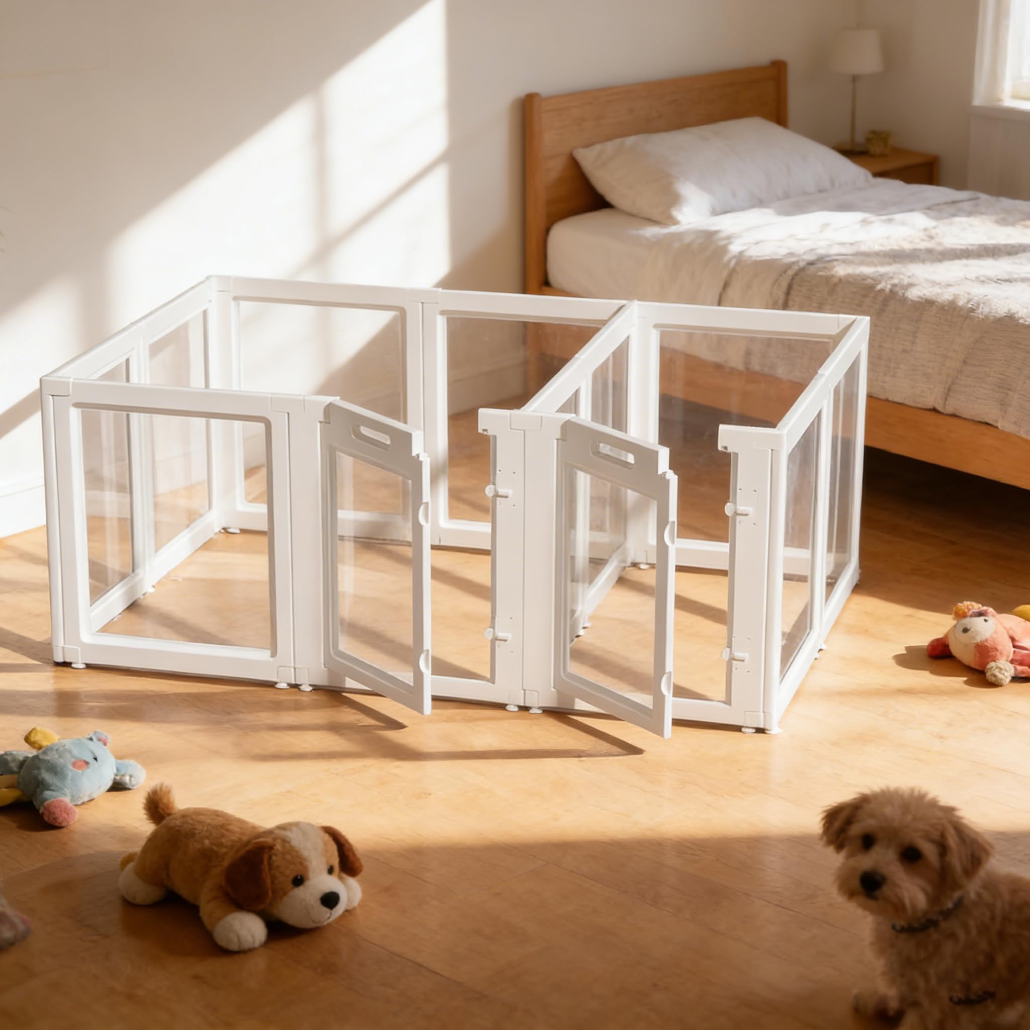Box per cani in acrilico per interni, 12 pezzi, colore: bianco